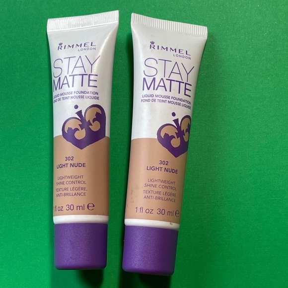 2x Rimmel Stay Matte Liquid Mousse Foundation Lightweight #302 Light Nude (30ml) - Picture 1 of 6